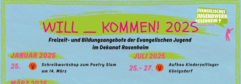 Übersicht über Freizeit- und Bildungsangebote der Evangelischen Jugend im Dekanat Rosenheim