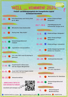 Übersicht über Freizeit- und Bildungsangebote der Evangelischen Jugend im Dekanat Rosenheim